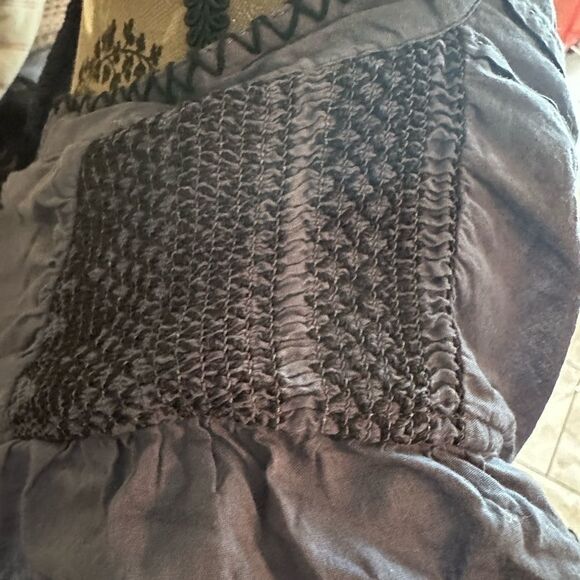 Free People embroidered 100% cotton boho navy mini dress - Size Small - Picture 3 of 7